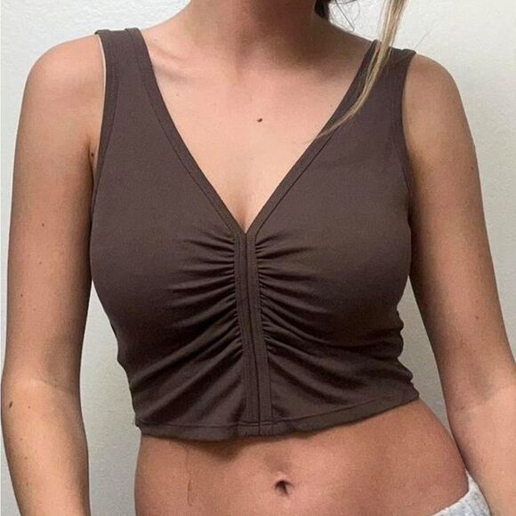 👚 Urban Outfitters Silence + Noise Brown Crop Top from Urban Outfitters - Sz XS - Picture 1 of 4